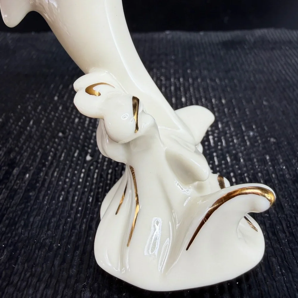 Lenox Dolphin Figurine Ivory China Gold Trim Handcrafted Nautical‎ Decor 4 Inch